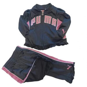 Puma 2 Piece Pink & Black Tracksuit  Size 12M